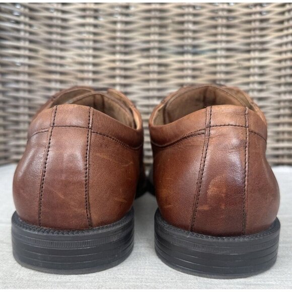 Florsheim Men's Size 10.5 D Forum Moc Toe Oxford Cognac Brown Lace Up - Picture 5 of 10